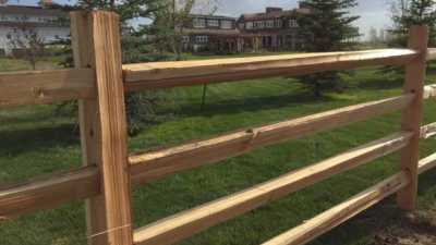 4 rail split rail fence made of cedar and installed near columbus