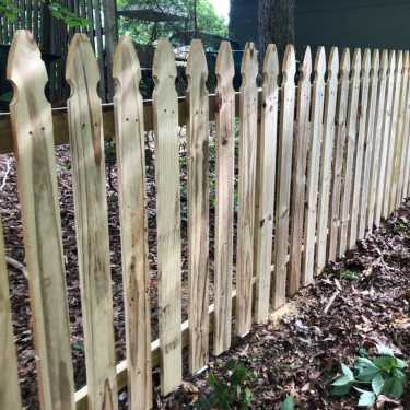 Picket fence with gothic pickets built in columbus oh