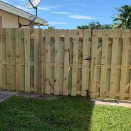 gate in shadow box style fence