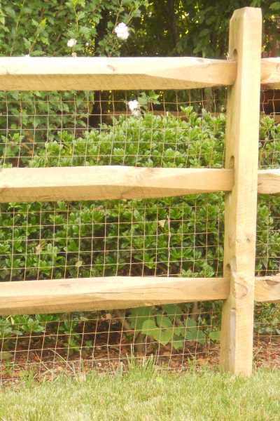 split rail fencing with wire mesh installed in columbus ohio