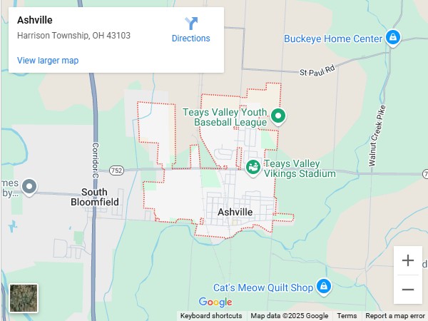map of Ashville, ohio