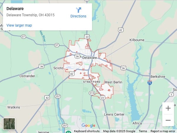 map of Delaware, ohio