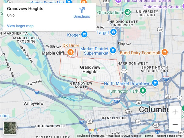 map of Grandview Heights, ohio