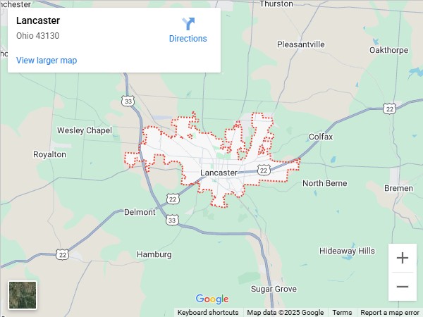 map of Lancaster, ohio