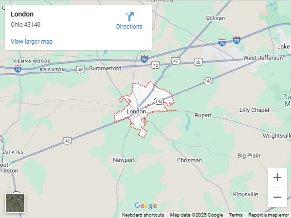 map of London, ohio