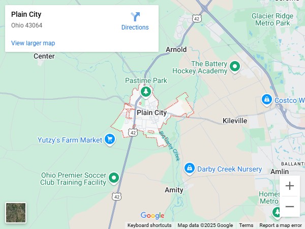 map of Plain City, ohio