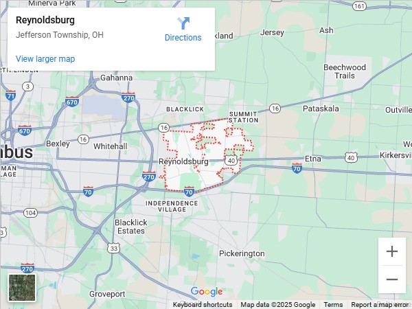 map of Reynoldsburg, ohio