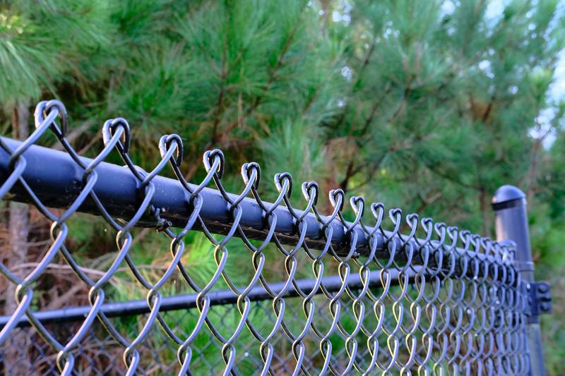 black chain link fence